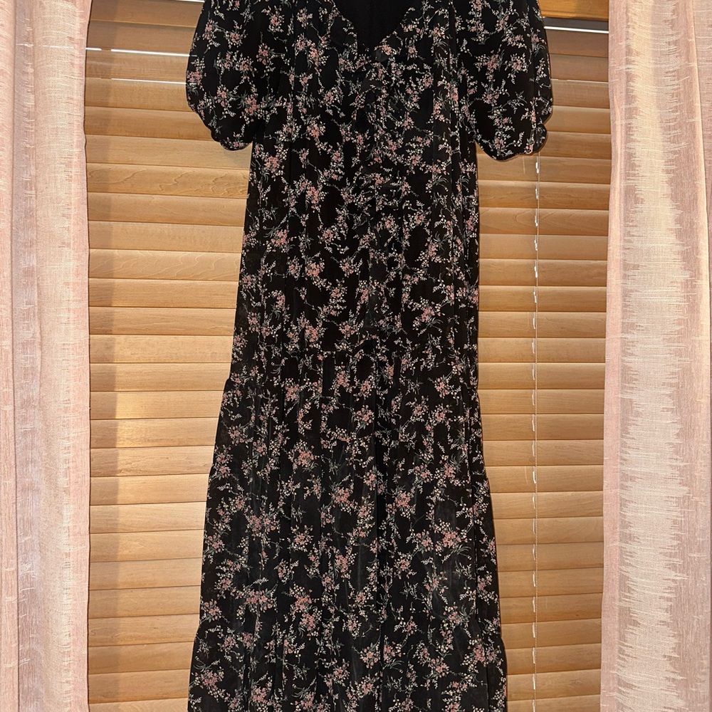 Floral Black Maxi Dress